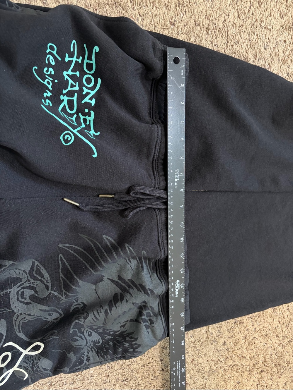Ed Hardy Crawling Tigers Wide Leg Pant Black Size XL - Picture 6 of 12